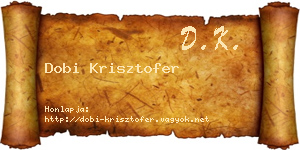 Dobi Krisztofer névjegykártya